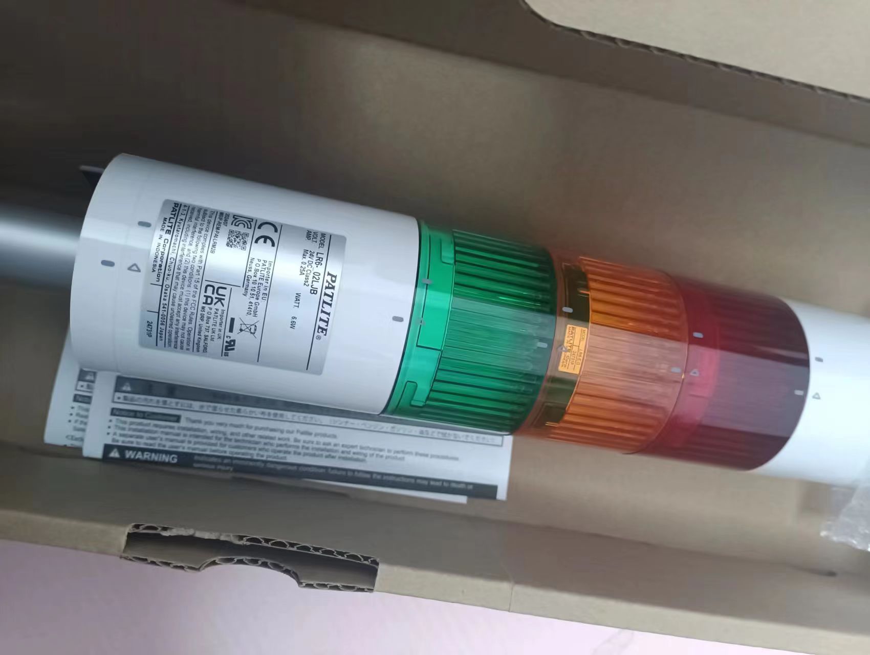 PATLITE派特来  三色灯安装杆+L安装支架   LR6-302LJBW-RYG