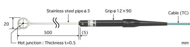 ANRITSU安立计器空气用温度传感器K型热电偶AT-40K-050-1-TC1-ANP