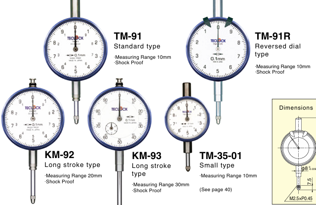 TECLOCK得乐0.1毫米表盘指示器TM-91