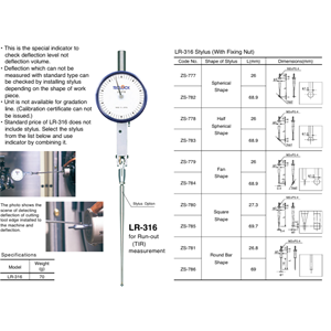 TECLOCK得乐杠杆测试指示器用于偏转LR-316
