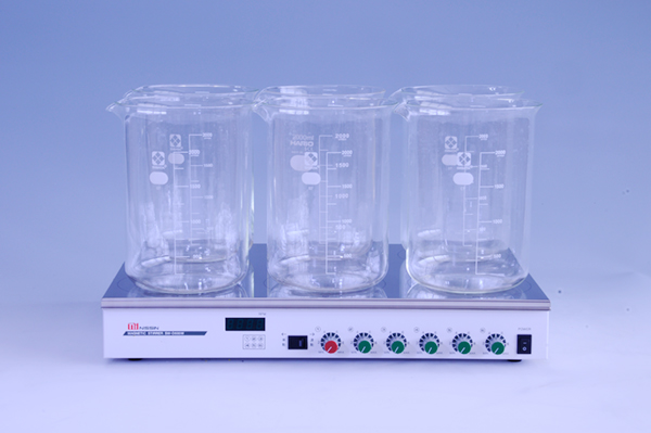 日本原装NISSIN日伸理化 单反应/联锁数字显示 2L×6 排搅拌器SW-D600W
