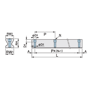 日本Oiles奥伊尔斯 无油润滑型滑动导轨 S 型C-GR20-1600