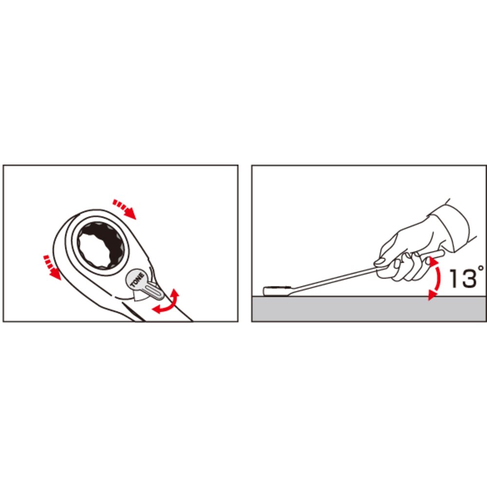TONE前田 可切换棘轮玻璃扳手RMR-14