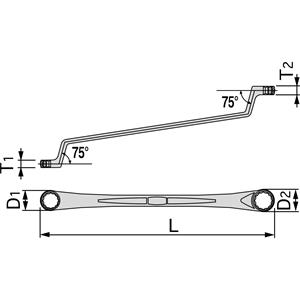 TONE前田 玻璃扳手（75°）M75-0809