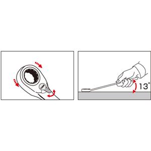 TONE前田 可切换棘轮玻璃扳手RMR-12