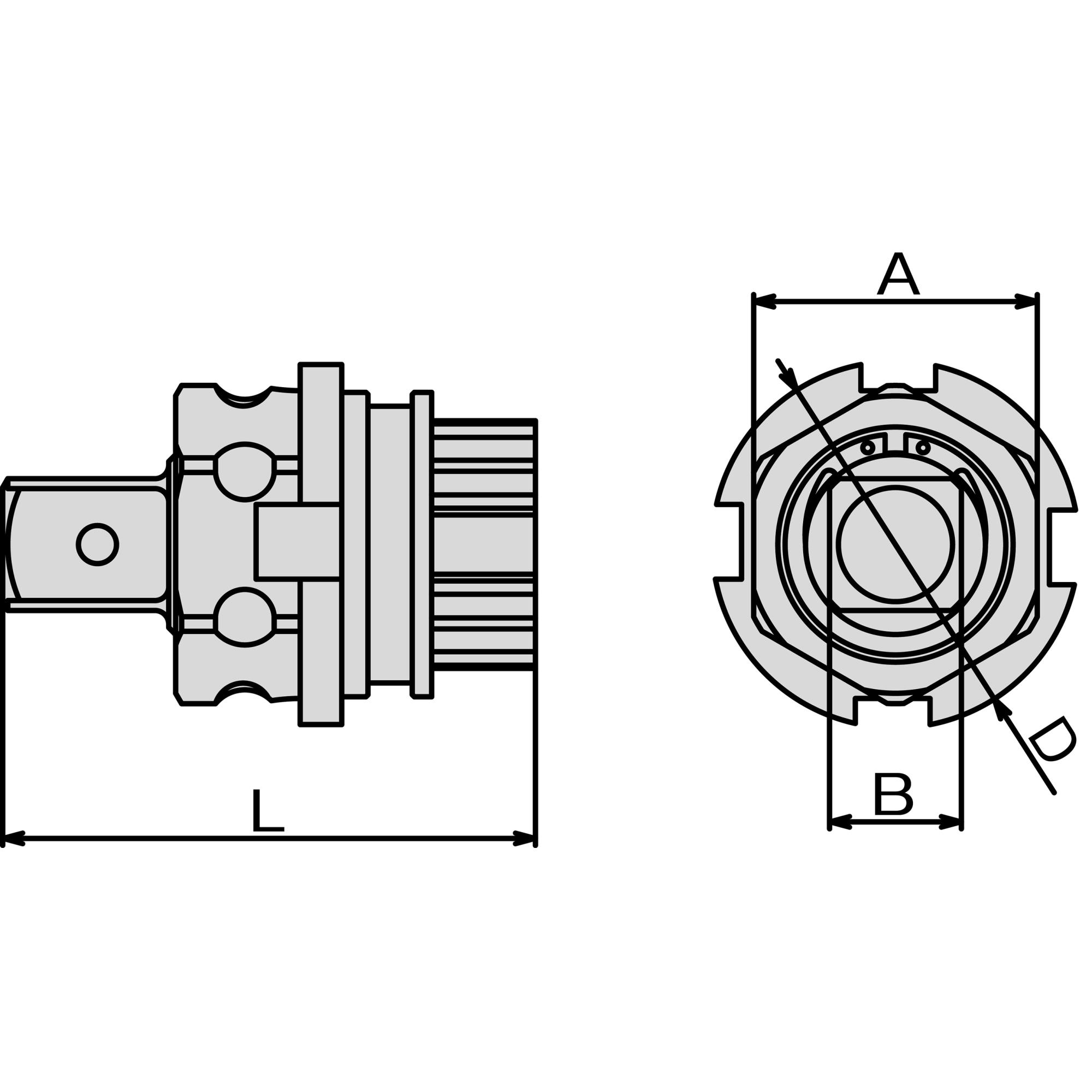 TONE前田 螺母转接头（简单扭矩）PXAD6M