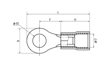 NICHIFU日富 带绝缘护套的压接端子/圆形（R形）/TMDV（聚氯乙烯）TMDV 2-3.5N